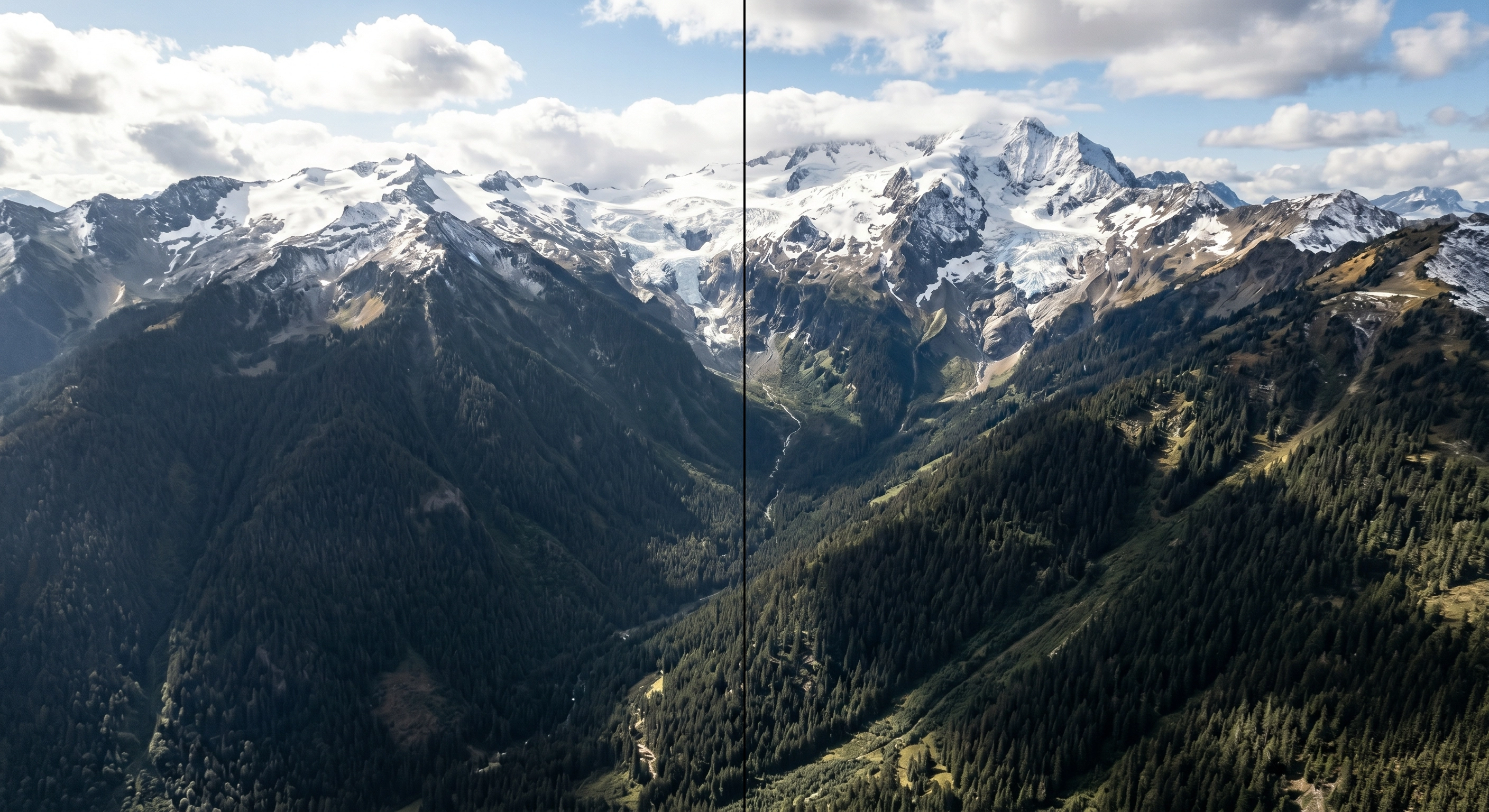 dynamic range drone perspective mountain landscape